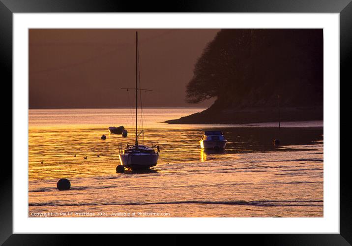Sunrise on the Golden River Framed Mounted Print by Paul F Prestidge