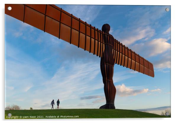 A walk to the Angel of the North Acrylic by Liam Neon