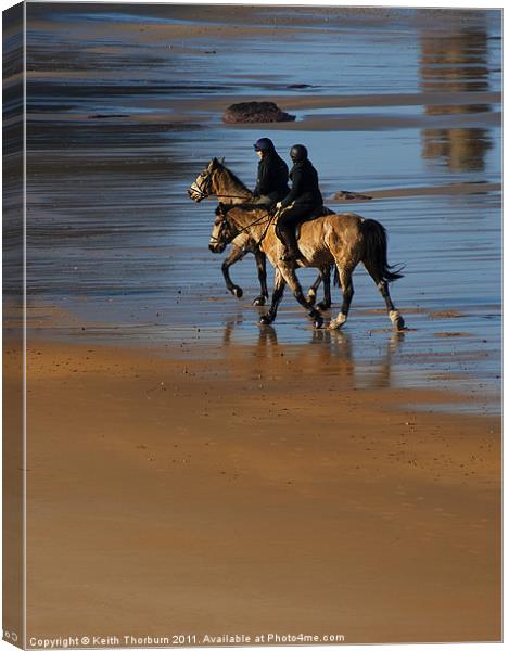 Horses on Beach Canvas Print by Keith Thorburn EFIAP/b