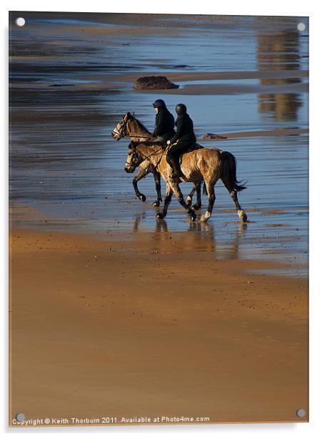 Horses on Beach Acrylic by Keith Thorburn EFIAP/b