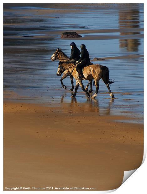 Horses on Beach Print by Keith Thorburn EFIAP/b