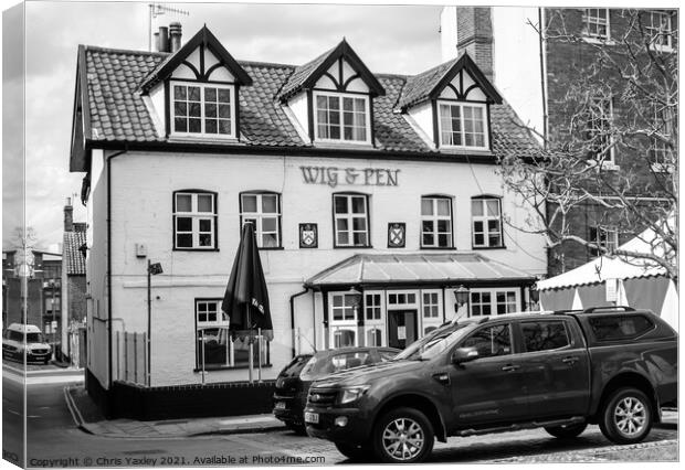 Wig & Pen pub in the city of Norwich, Norfolk Canvas Print by Chris Yaxley