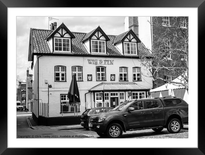 Wig & Pen pub in the city of Norwich, Norfolk Framed Mounted Print by Chris Yaxley