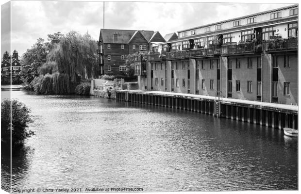 Riverside flats and apartments, Norwich Canvas Print by Chris Yaxley