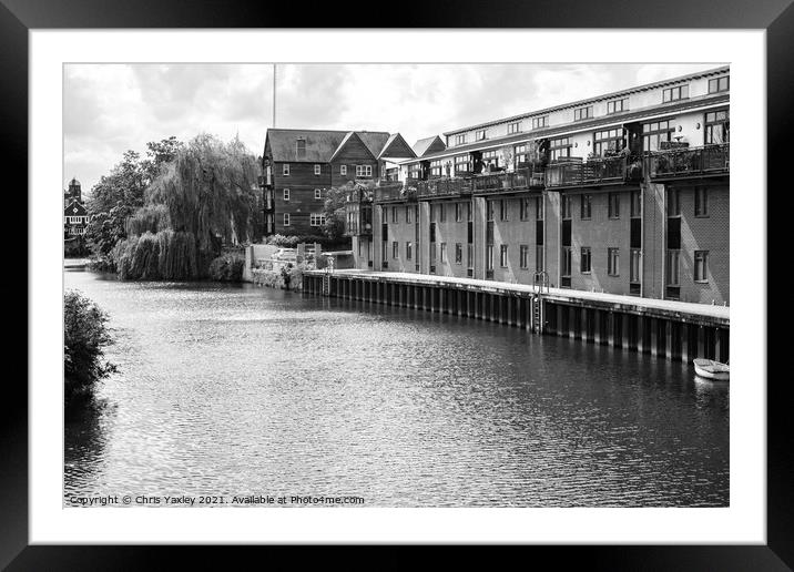 Riverside flats and apartments, Norwich Framed Mounted Print by Chris Yaxley