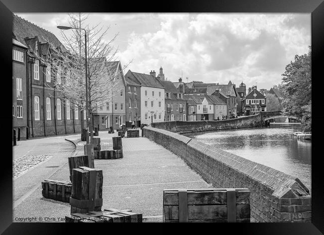 The historic Quayside along the River Wensum, Norwich Framed Print by Chris Yaxley