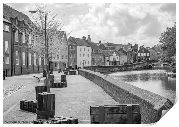 The historic Quayside along the River Wensum, Norwich Print by Chris Yaxley