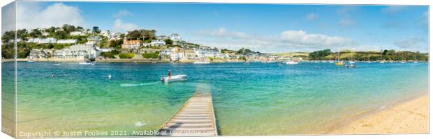 Salcombe panoramic, South Hams, South Devon Canvas Print by Justin Foulkes