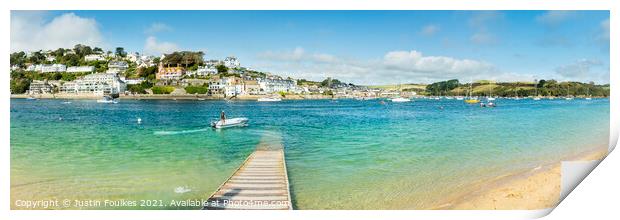 Salcombe panoramic, South Hams, South Devon Print by Justin Foulkes