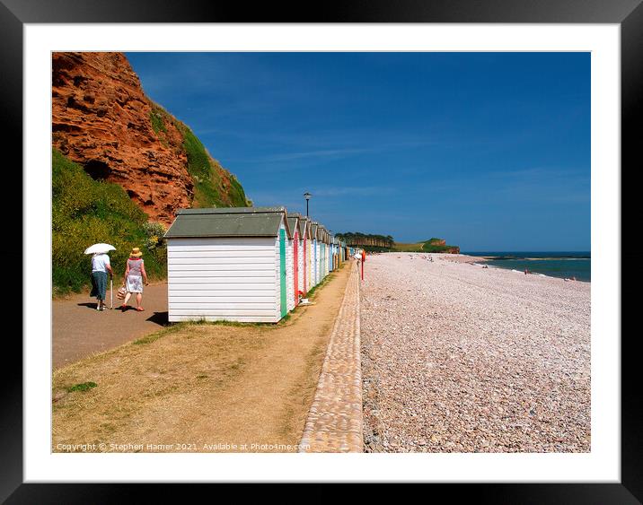 Budleigh Beach Huts Framed Mounted Print by Stephen Hamer