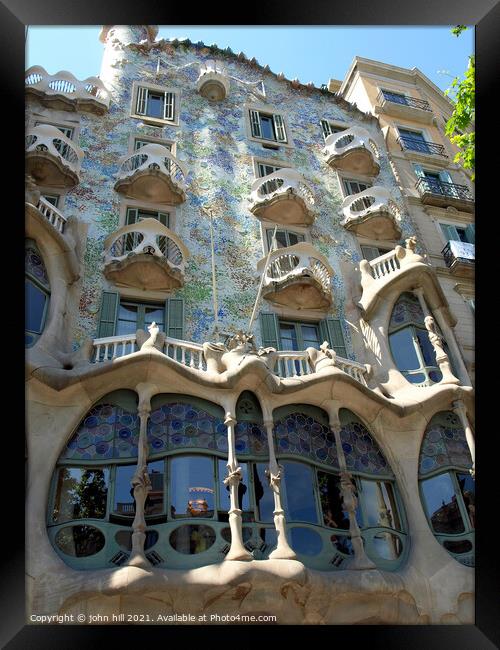 Casa Batllo at Barcelona in Spain. Framed Print by john hill