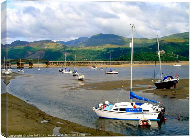 Barmouth and Cader Idris in Wales. Canvas Print by john hill