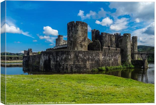 Caerphilly Castle  Canvas Print by Jane Metters