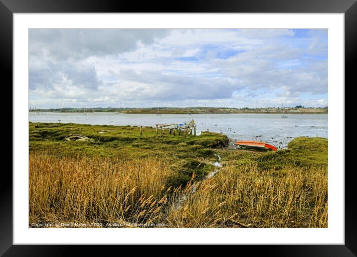 The River Stour Mistley Essex Framed Mounted Print by Diana Mower