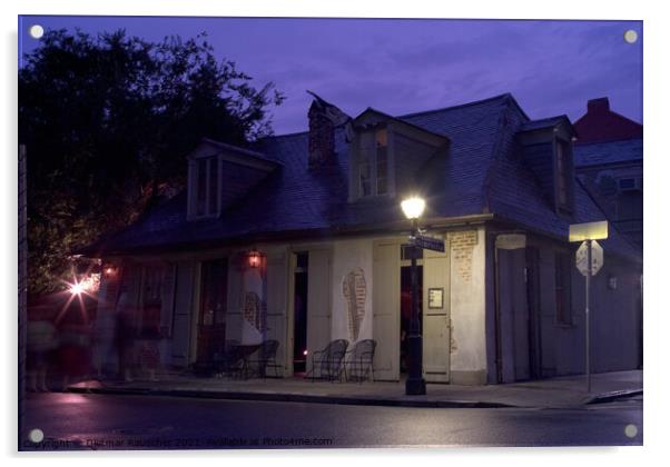 Lafitte's Blacksmith Shop in New Orleans, Louisiana in the evening Acrylic by Dietmar Rauscher