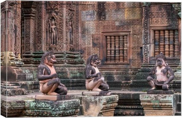 Banteay Srei temple, Cambodia Canvas Print by Jo Sowden