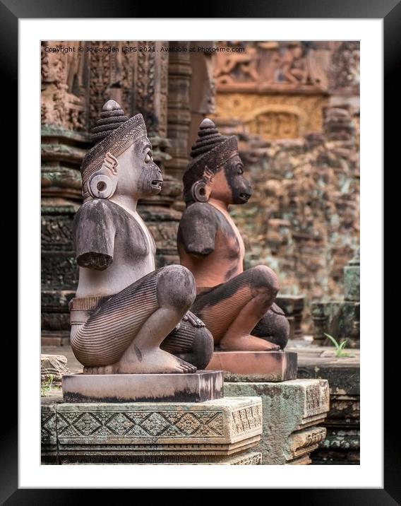 Close Up of Banteay Srei temple, Cambodia Framed Mounted Print by Jo Sowden