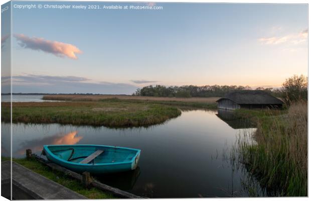 Dusk at Hickling Broad Canvas Print by Christopher Keeley
