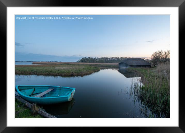 Hickling Broad reflections Framed Mounted Print by Christopher Keeley