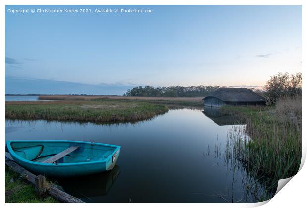 Hickling Broad reflections Print by Christopher Keeley