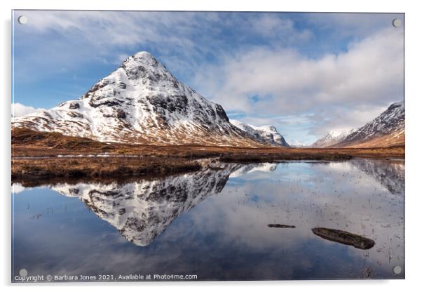 Glen Coe Winter Wonderland Scotland. Acrylic by Barbara Jones