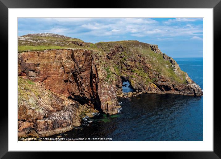 Sea arch on Tory Island Framed Mounted Print by kenneth Dougherty