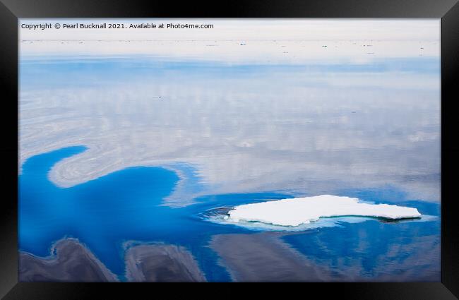 Ice in Sea Water Surface Pattern  Framed Print by Pearl Bucknall