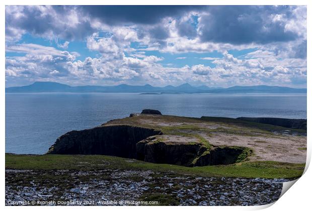 View from Tory Island Print by kenneth Dougherty