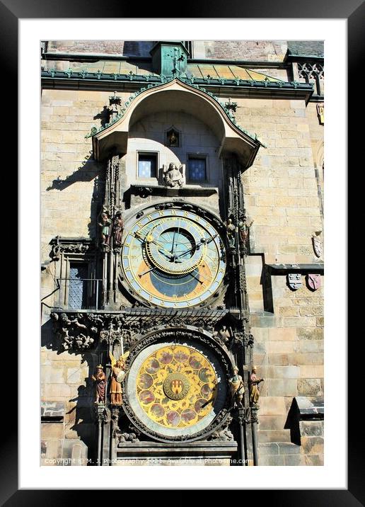 The Prague Astronomical Clock or Prague Orloj  Framed Mounted Print by M. J. Photography
