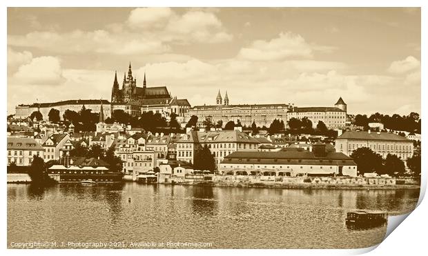 Cityscape of Prague - Czech Republic  Print by M. J. Photography