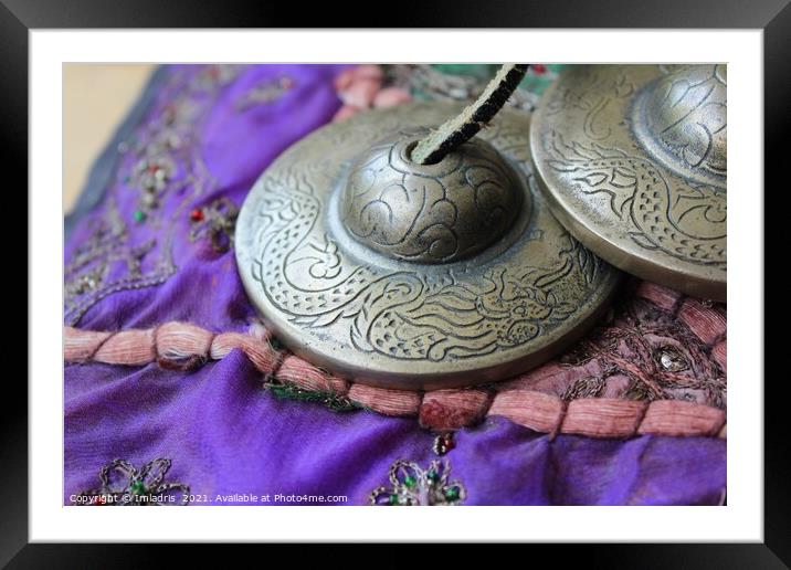 Ting-Sha, Meditation Bells on purple Framed Mounted Print by Imladris 