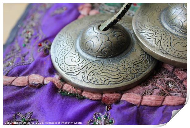 Ting-Sha, Meditation Bells on purple Print by Imladris 