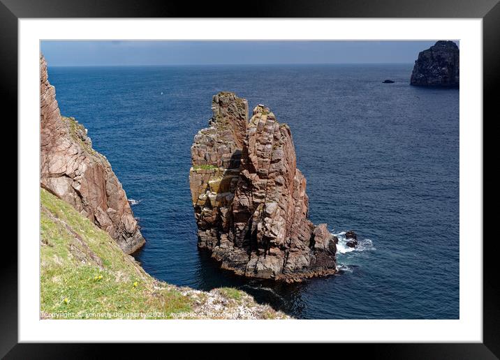 Tory island sea stack Framed Mounted Print by kenneth Dougherty