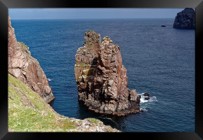 Tory island sea stack Framed Print by kenneth Dougherty