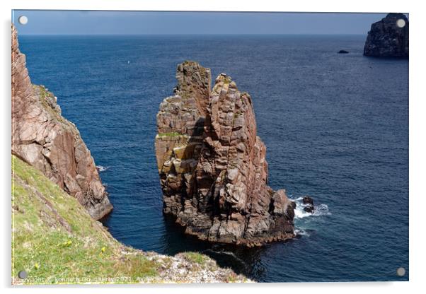 Tory island sea stack Acrylic by kenneth Dougherty