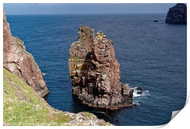Tory island sea stack Print by kenneth Dougherty