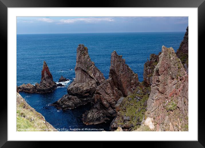 Three sea stacks on Tory Island Framed Mounted Print by kenneth Dougherty