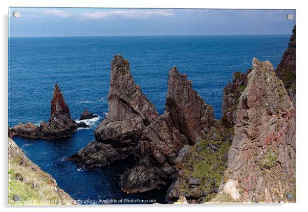 Three sea stacks on Tory Island Acrylic by kenneth Dougherty