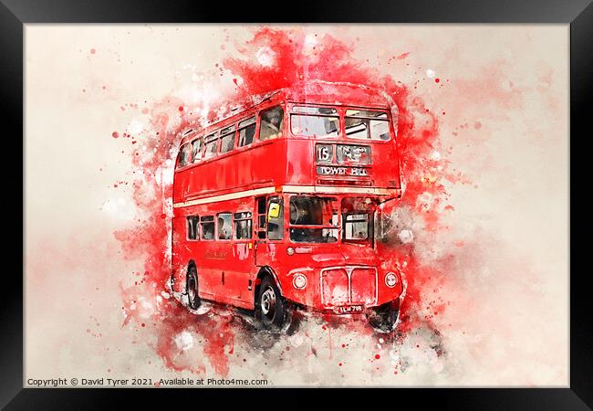 London's Storied Red Routemaster Unveiled Framed Print by David Tyrer