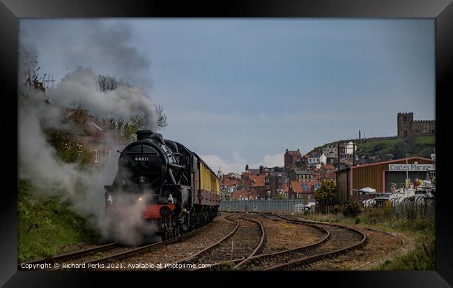Steaming away from Whitby Framed Print by Richard Perks