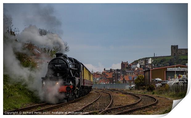 Steaming away from Whitby Print by Richard Perks