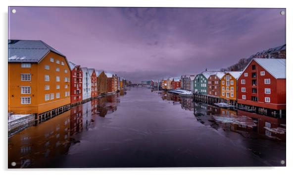 Nidelva Trondheim Norway Acrylic by John Frid