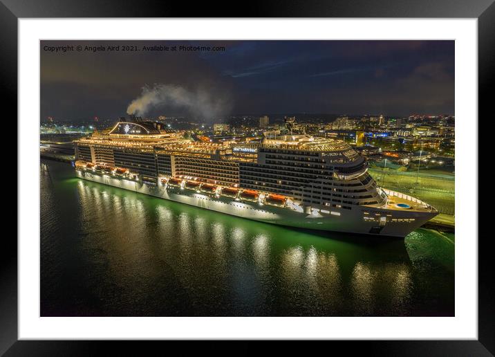 MSC Virtuosa. Framed Mounted Print by Angela Aird