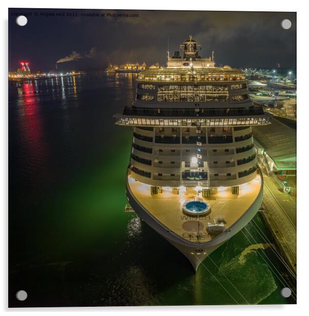 Virtuosa Cruise Ship. Acrylic by Angela Aird
