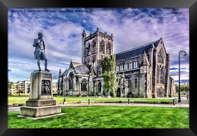 Paisley Abbey & Tannahill Statue Framed Print by Valerie Paterson