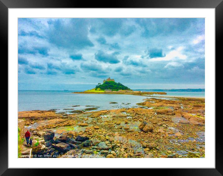 Low tide at Saint Michael’s Mount  Framed Mounted Print by Ian Stone