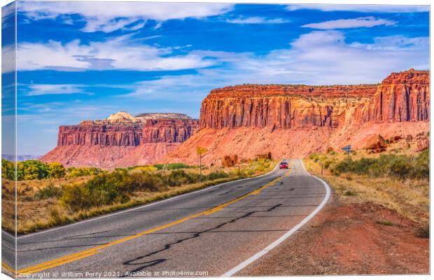 Highway 211 Mesas Canyonland Needles Utah Canvas Print by William Perry