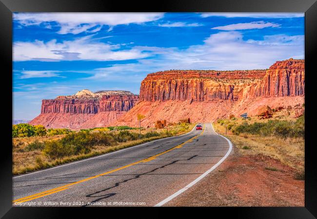Highway 211 Mesas Canyonland Needles Utah Framed Print by William Perry