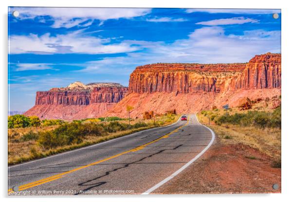 Highway 211 Mesas Canyonland Needles Utah Acrylic by William Perry