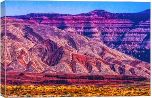 Colorful Canyon Rock Formation Mexican Hat Monument Valley Utah Canvas Print by William Perry